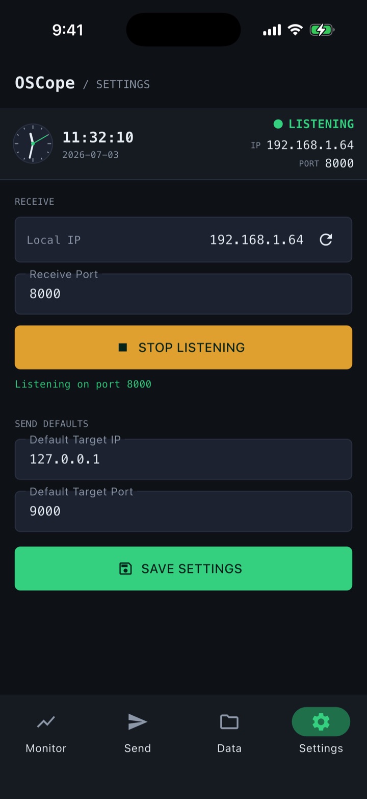 OSCope Settings
